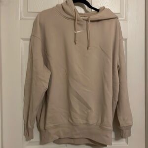 Beige oversized Nike hoodie